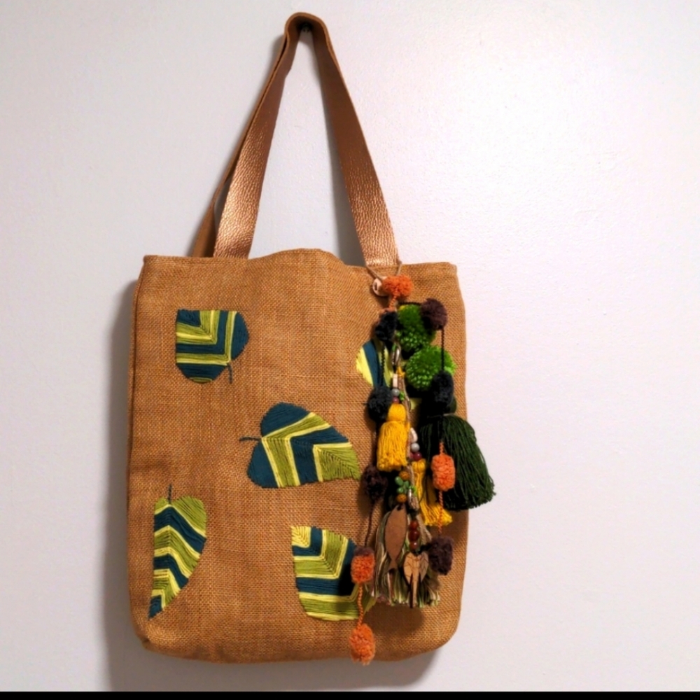 Handmade Authentic Mexican handbag Made in Mexico. Aztec inspired embroidery